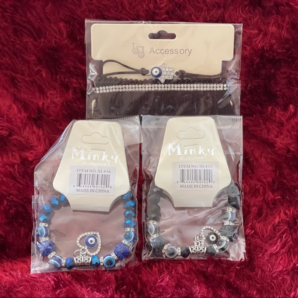 3 pack Evil eye bracelet, Jewelery